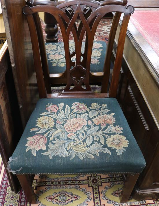 A set of ten Chippendale-style mahogany chairs